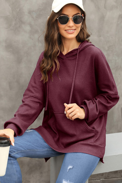 Cozy Waffle Knit Back-to-School Hoodie