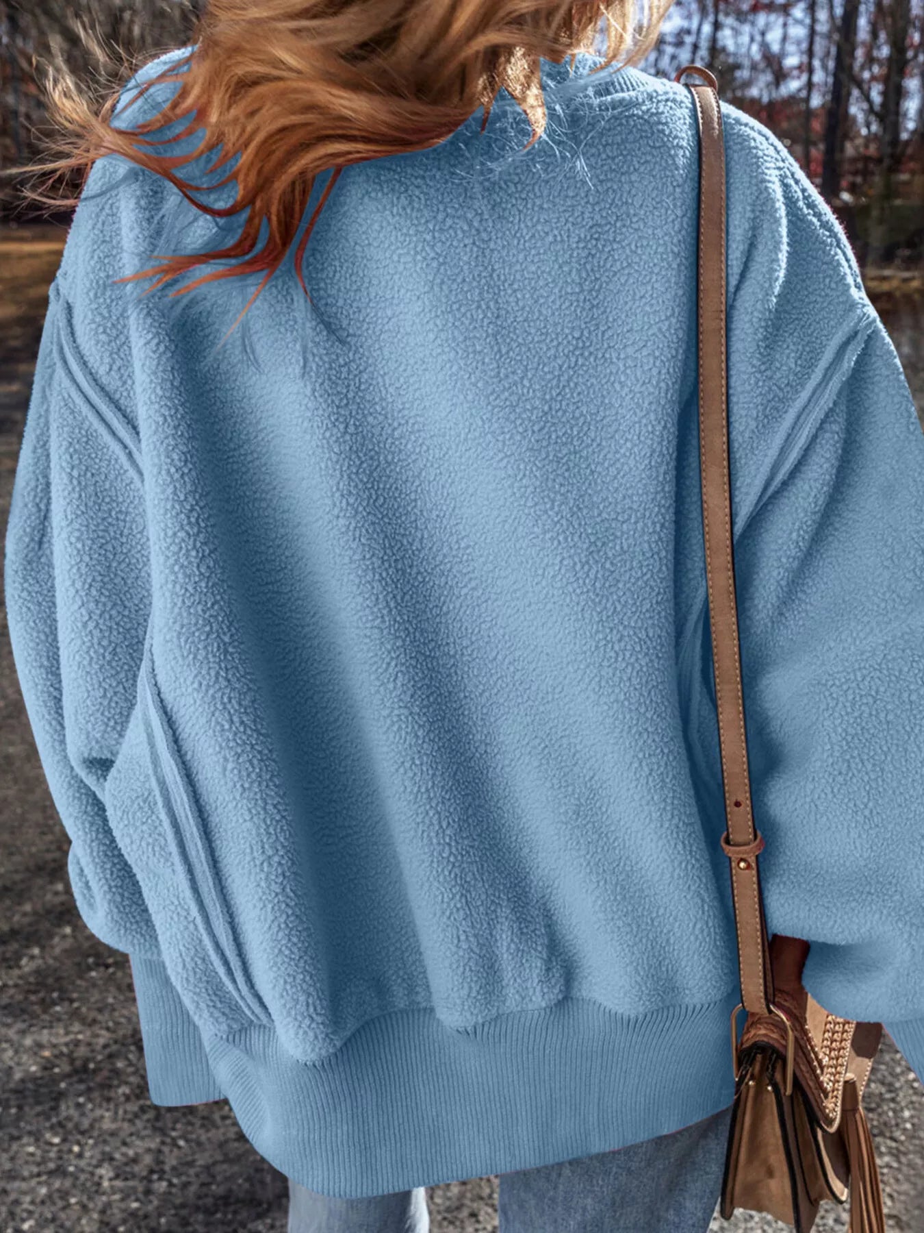 Round Neck Dropped Shoulder Sweatshirt