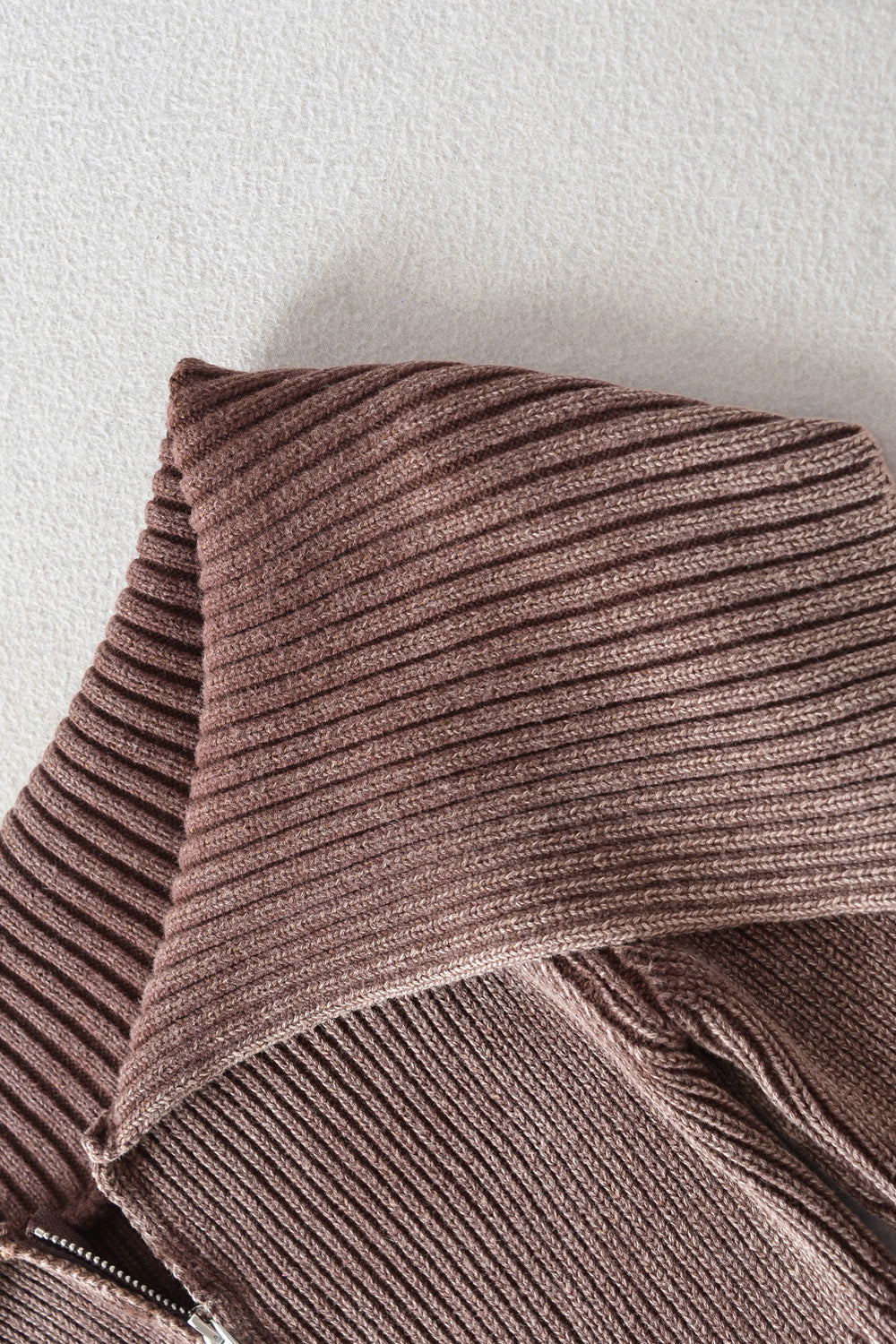 Back To School Sweater - Double Take Ribbed Off-Shoulder Zip Up Long Sleeve Cardigan