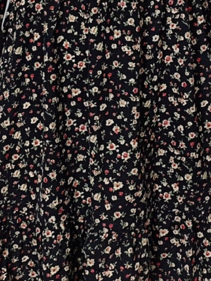 Floral V-Neck Balloon Sleeve Dress