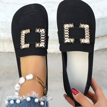 Decor Buckle Round Toe Slip-On