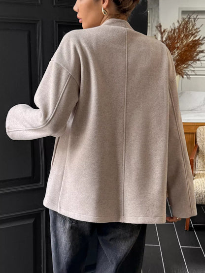 Open Front Dropped Shoulder Outerwear