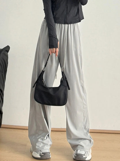Wide-Leg Drawstring Pants