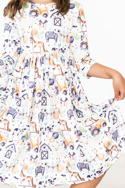 Stay Spooky 3/4 Sleeve Pocket Twirl Dress