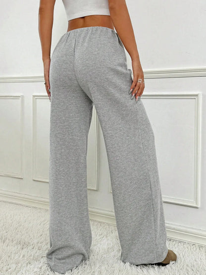 Striped Wide Leg Drawstring Pants