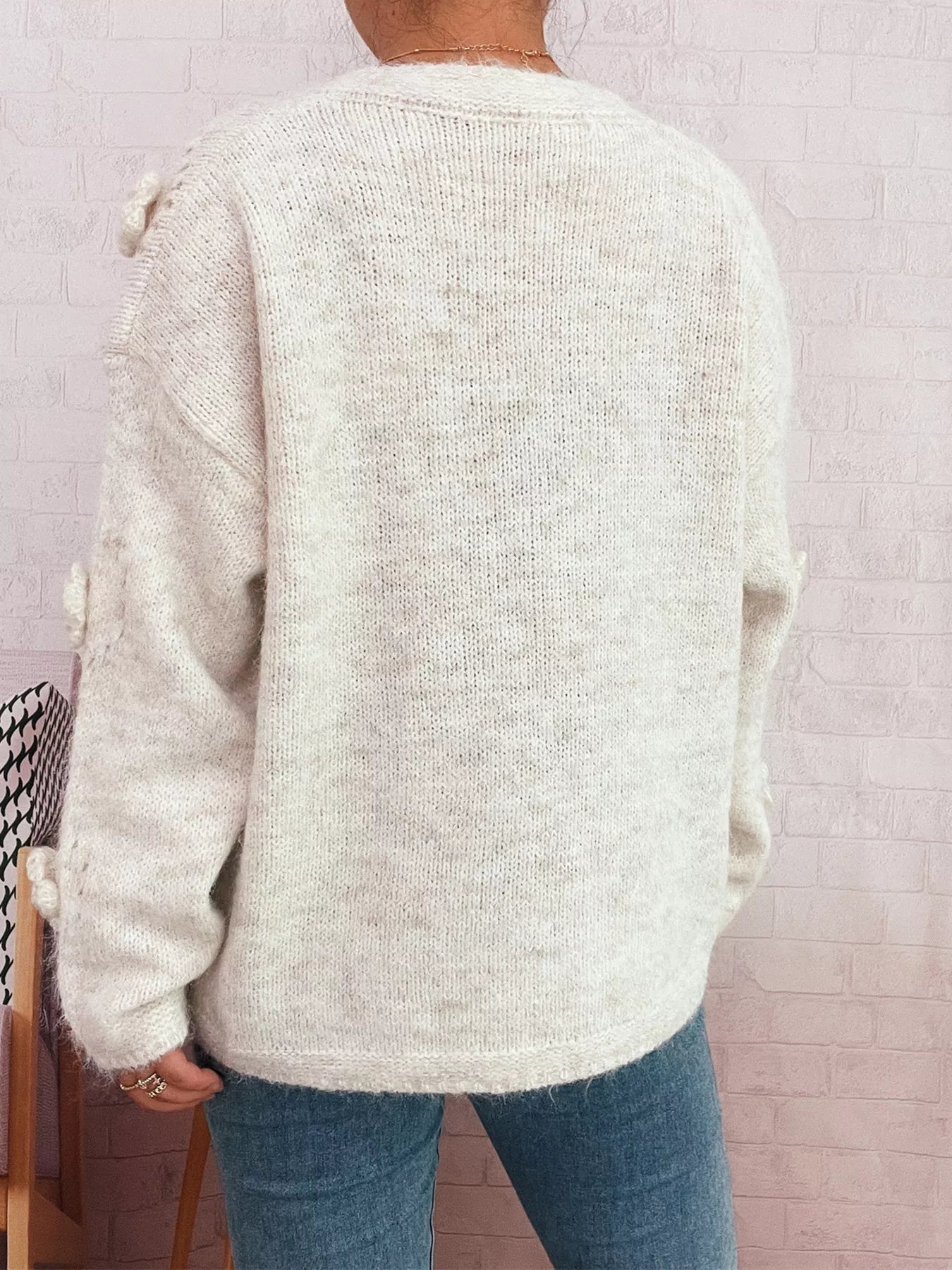 Flower Button-Up Cardigan