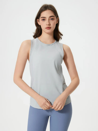 Millennia Cutout Back Round Neck Active Tank