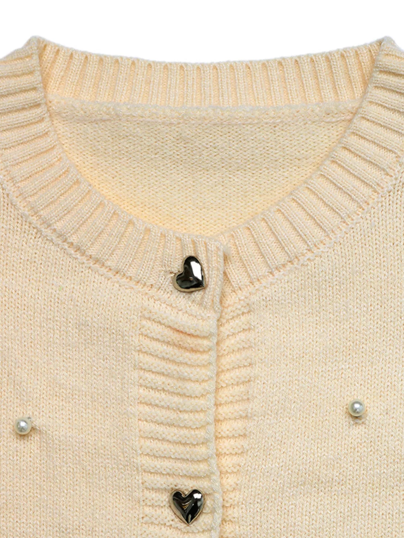 Pearl Embellished Button-Up Cardigan