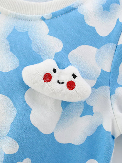 Children's Cloud Print Crew Neck Sweatshirt