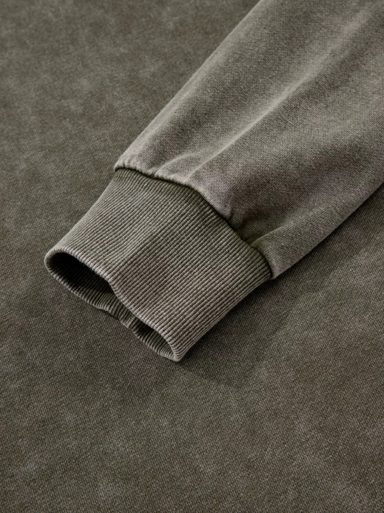 Lace Patchwork Detail Notched Mineral Wash Sweatshirt