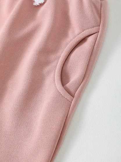 Children's Letter Graphic Sweatshirt and Pants Set