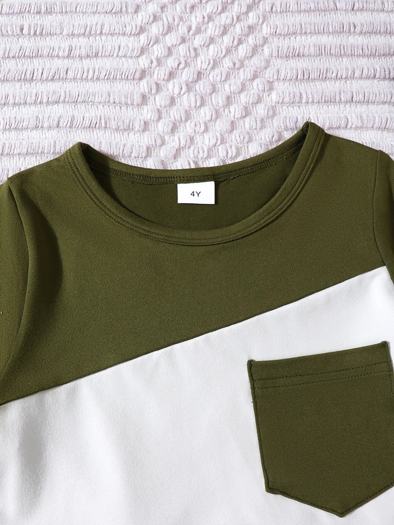 Children's Color Block Short Sleeve Top and Shorts Set