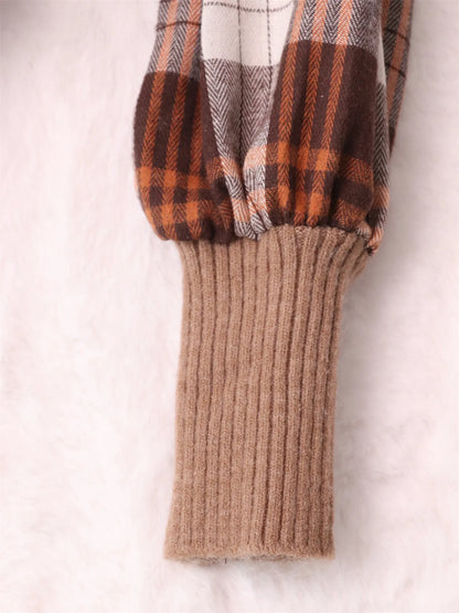 Plaid Long Sleeve Sweater Dress