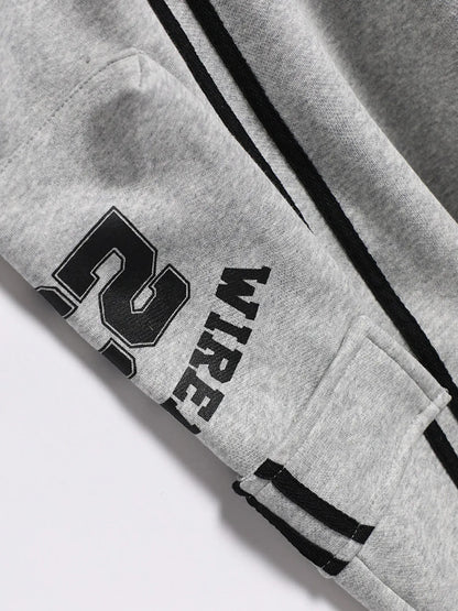 Drawstring Side Striped Wide Leg Pants