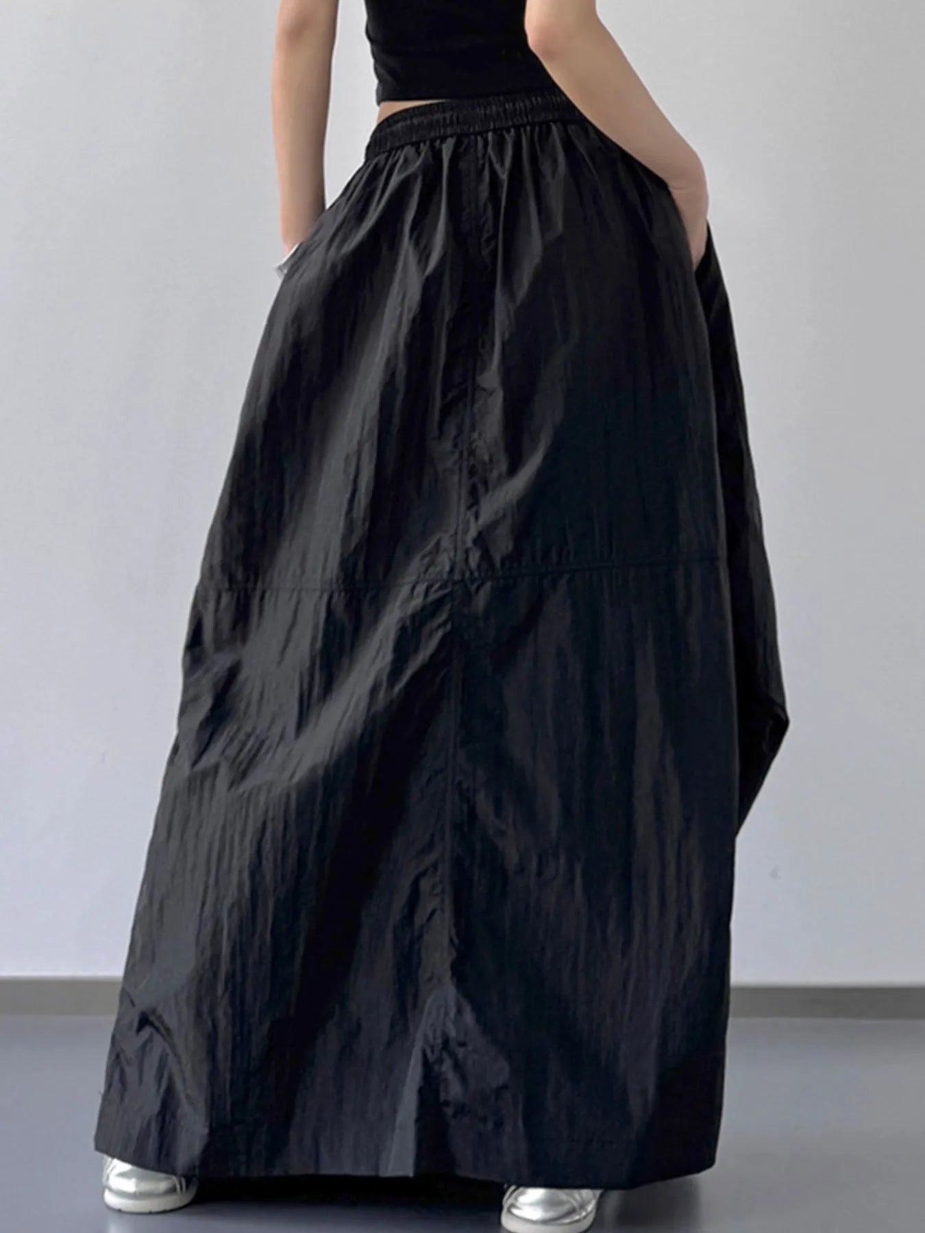 Drawstring Maxi Skirt