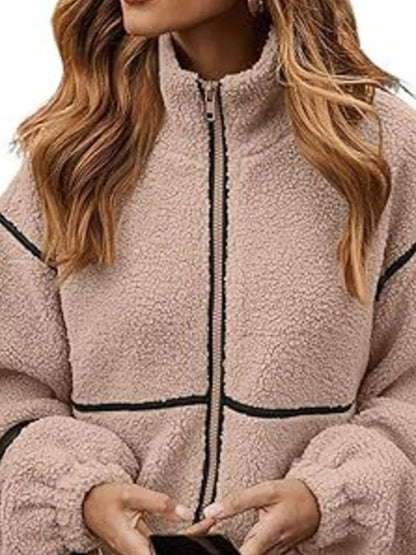 Cozy Sherpa Fleece Zip-Up Jacket