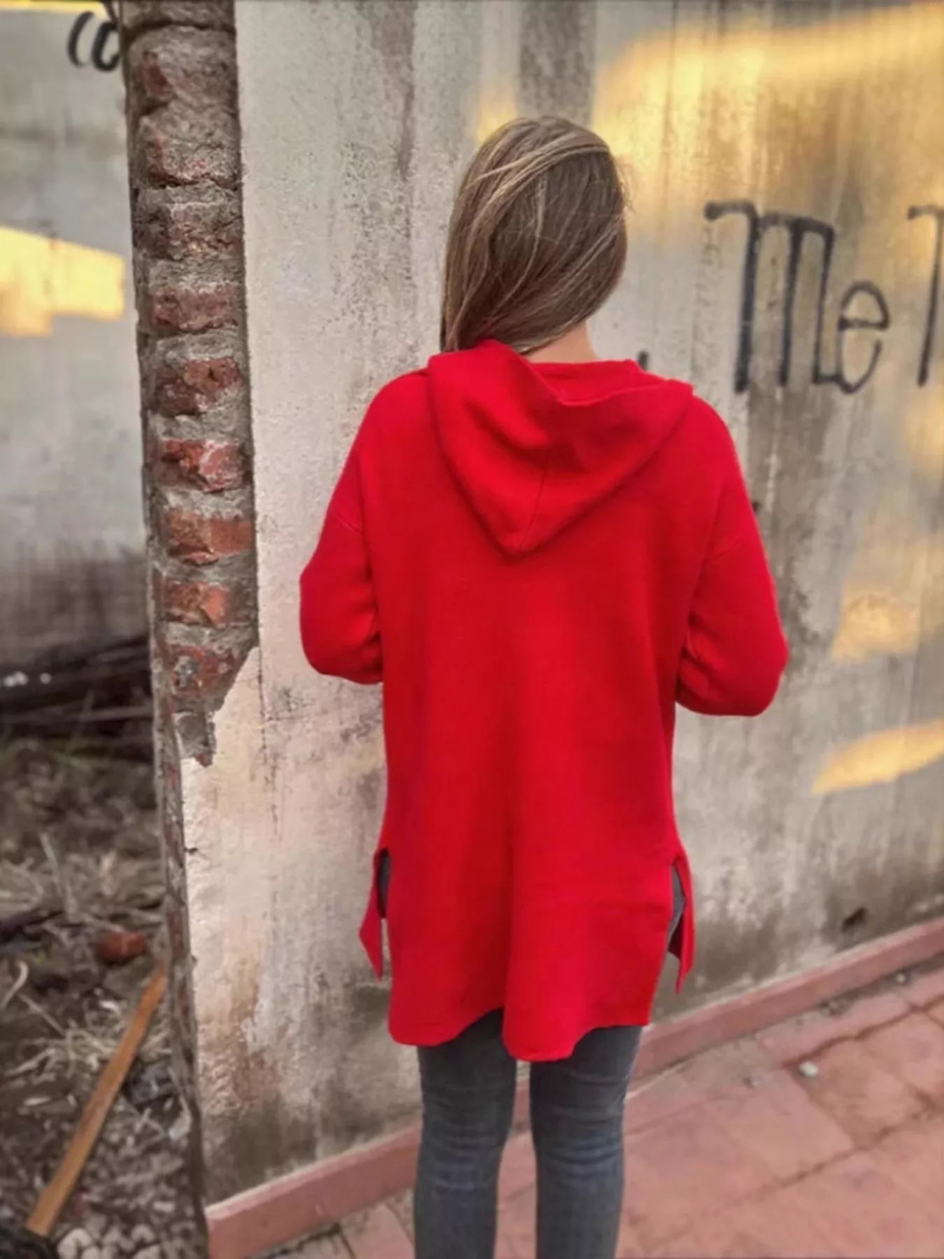 Full Size Open Front Hooded Cardigan Plus Size