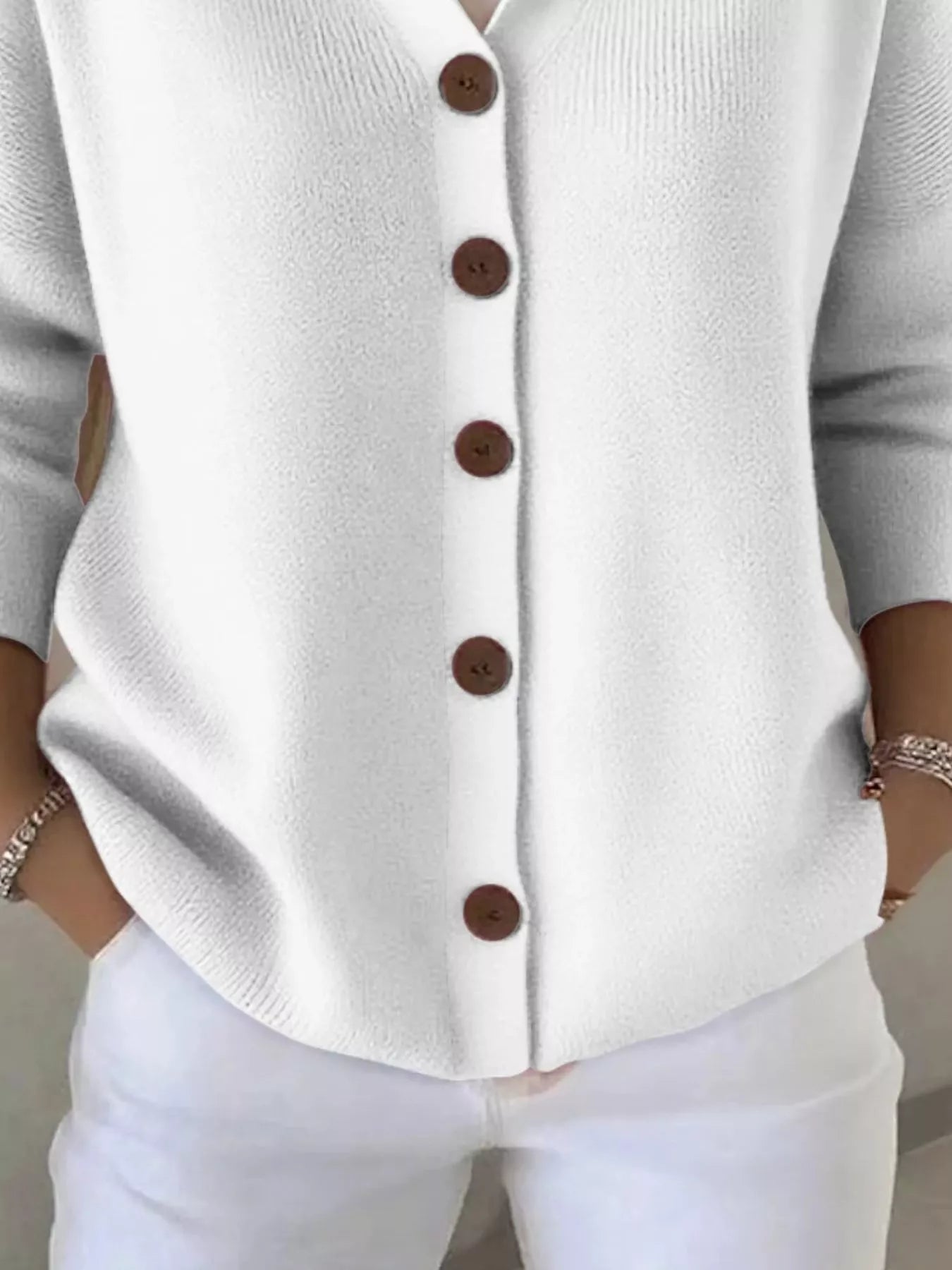 Full Size Hooded Button-Front Soft Knit Cardigan Plus Size