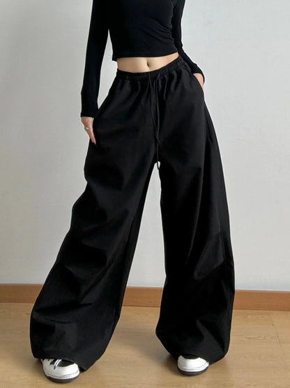 Wide Leg Pants with Drawstring Waist