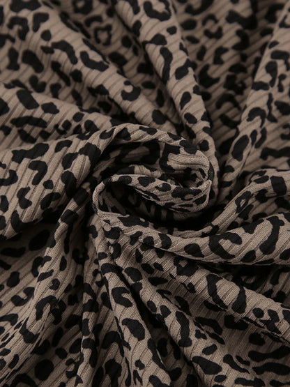 Leopard Cami Cardigan and Shorts 3-Piece Set