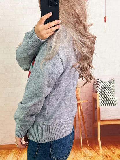 Persimmon Round Neck Long Sleeve Sweater