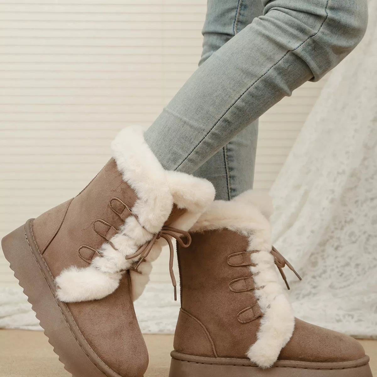 Lace-Up Winter Boots