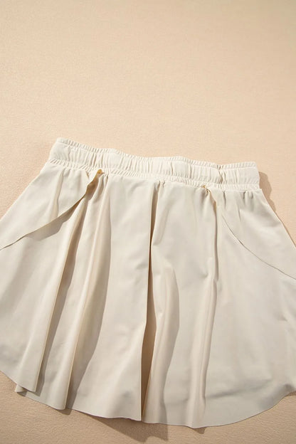 Drawstring High Waist Lined Active Skorts