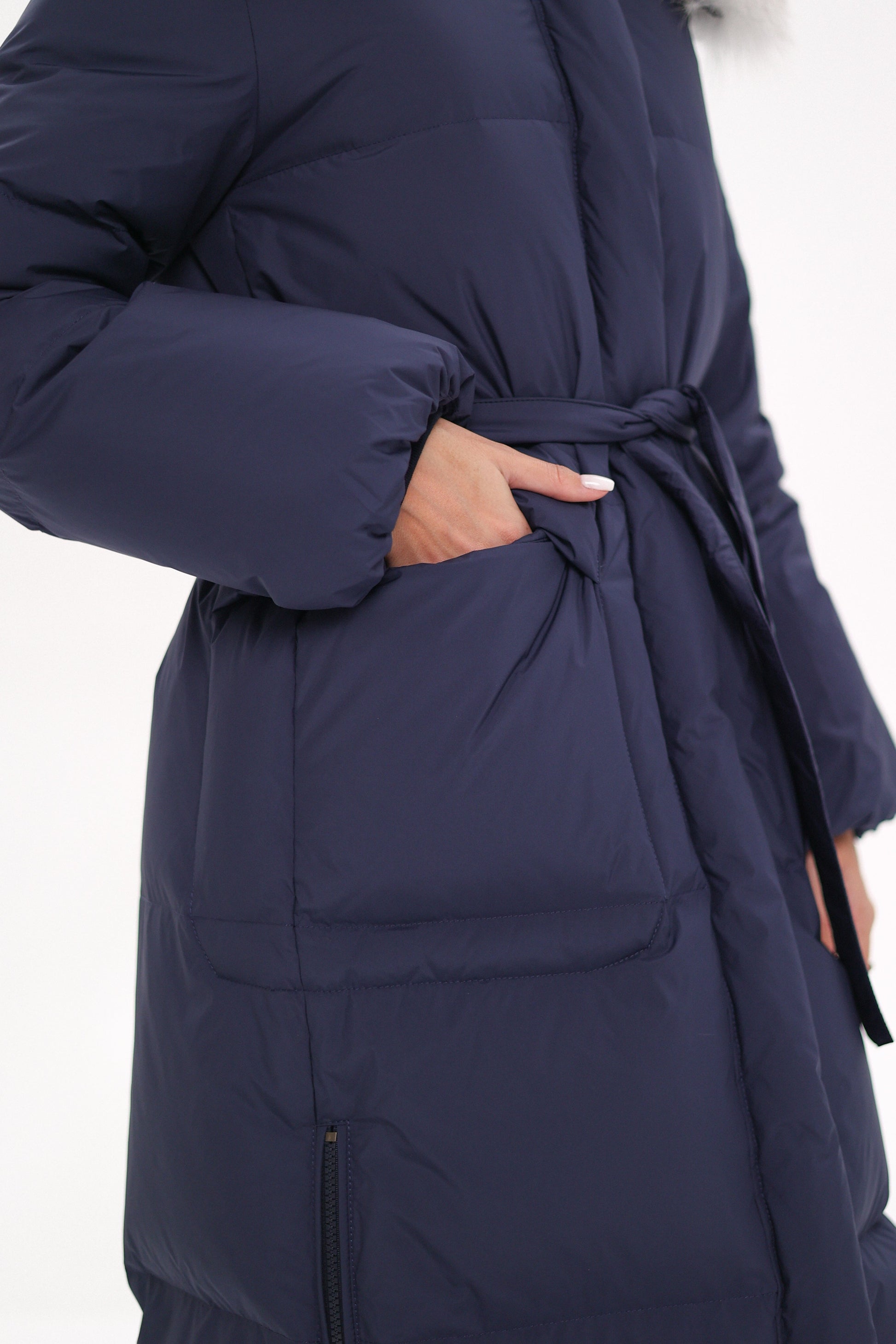 Genuine Silver Fox Down Fill Coat