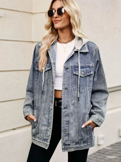 Button Up Long Sleeve Denim Jacket