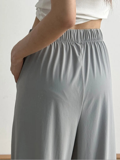 Wide-Leg Drawstring Pants