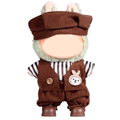 3 Piece Doll Clothes Set for 17cm Dolls - Handmade Crochet Outfit with Hat