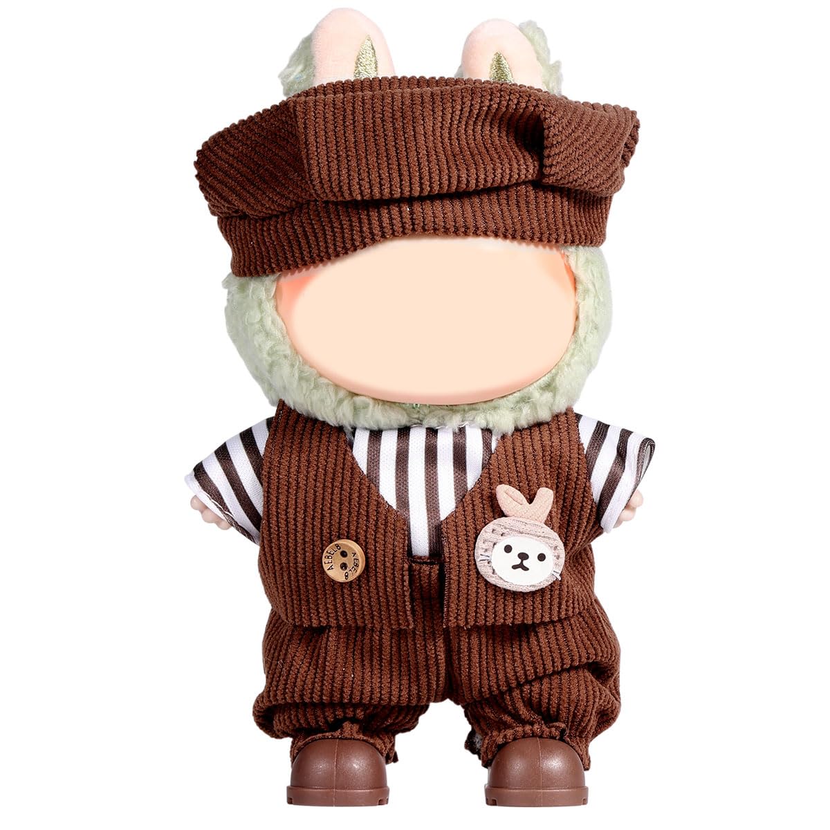 3 Piece Doll Clothes Set for 17cm Dolls - Handmade Crochet Outfit with Hat