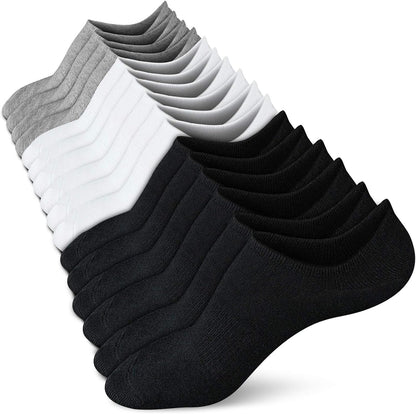 Women No Show Socks - Non Slip Low Cut Invisible Socks 4/8 Pairs Black,white,grey