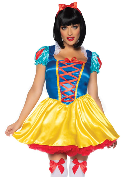 Snow White Costume - Women's Fairytale Princess Dress with Headband