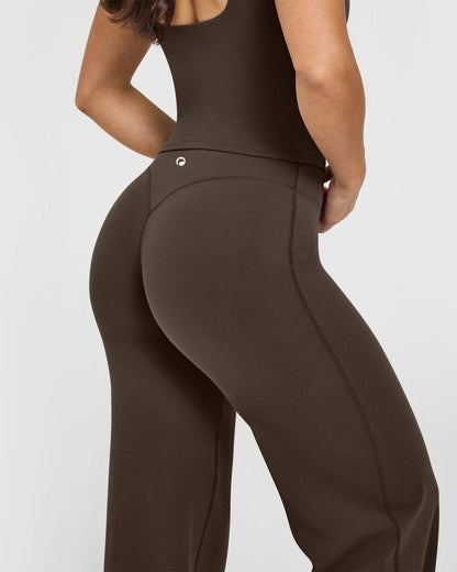 Women's High Waist Yoga Pants - Soft Stretch Straight Leg Bottoms