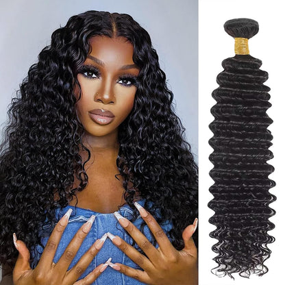 Brazilian Virgin Hair Bundles Deep Wave Human Hair Extensions Deep Wave Bundles