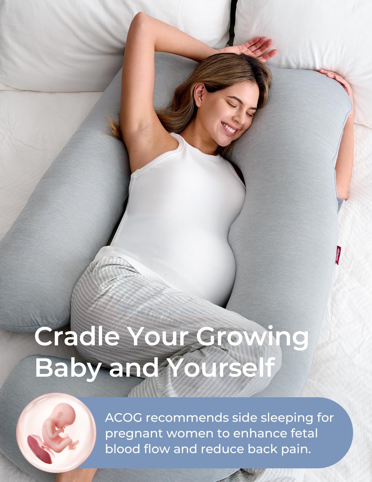 U-Shaped Full Body Pregnancy Pillow 57 Inch Maternity Support Pillow
