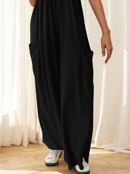 Spaghetti Strap Wide Leg Jumpsuit