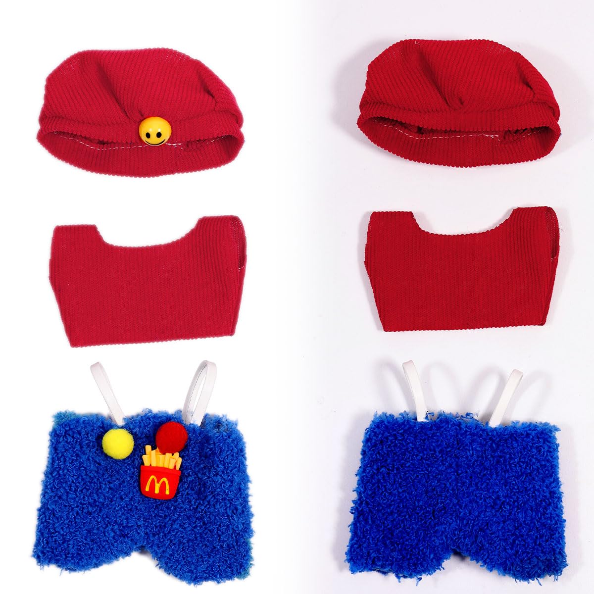 3 Piece Doll Clothes Set for 17cm Dolls - Handmade Crochet Outfit with Hat