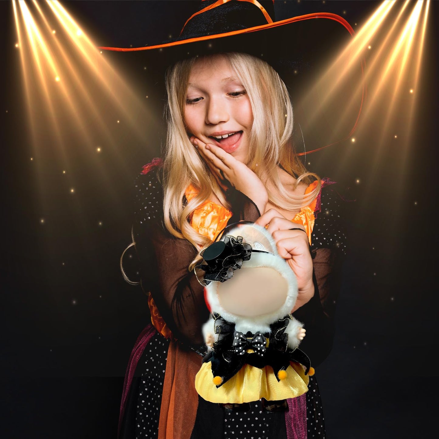 3 Piece Handmade Crochet Outfit for 17cm Dolls - Heart Sweater Hat & Bag Set