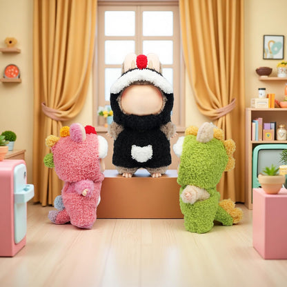 4 Piece Doll Clothes Set for 15cm-17cm Dolls - Outfit with Overalls Hat & Bag