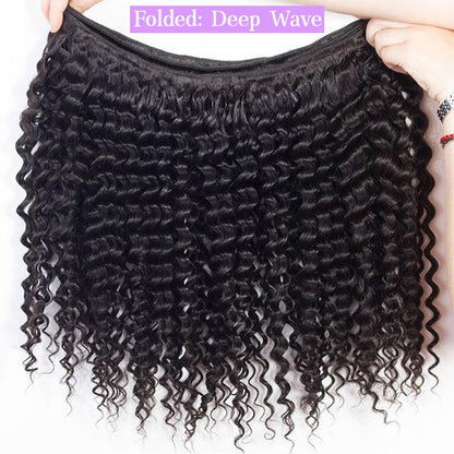 Brazilian Virgin Hair Bundles Deep Wave Human Hair Extensions
