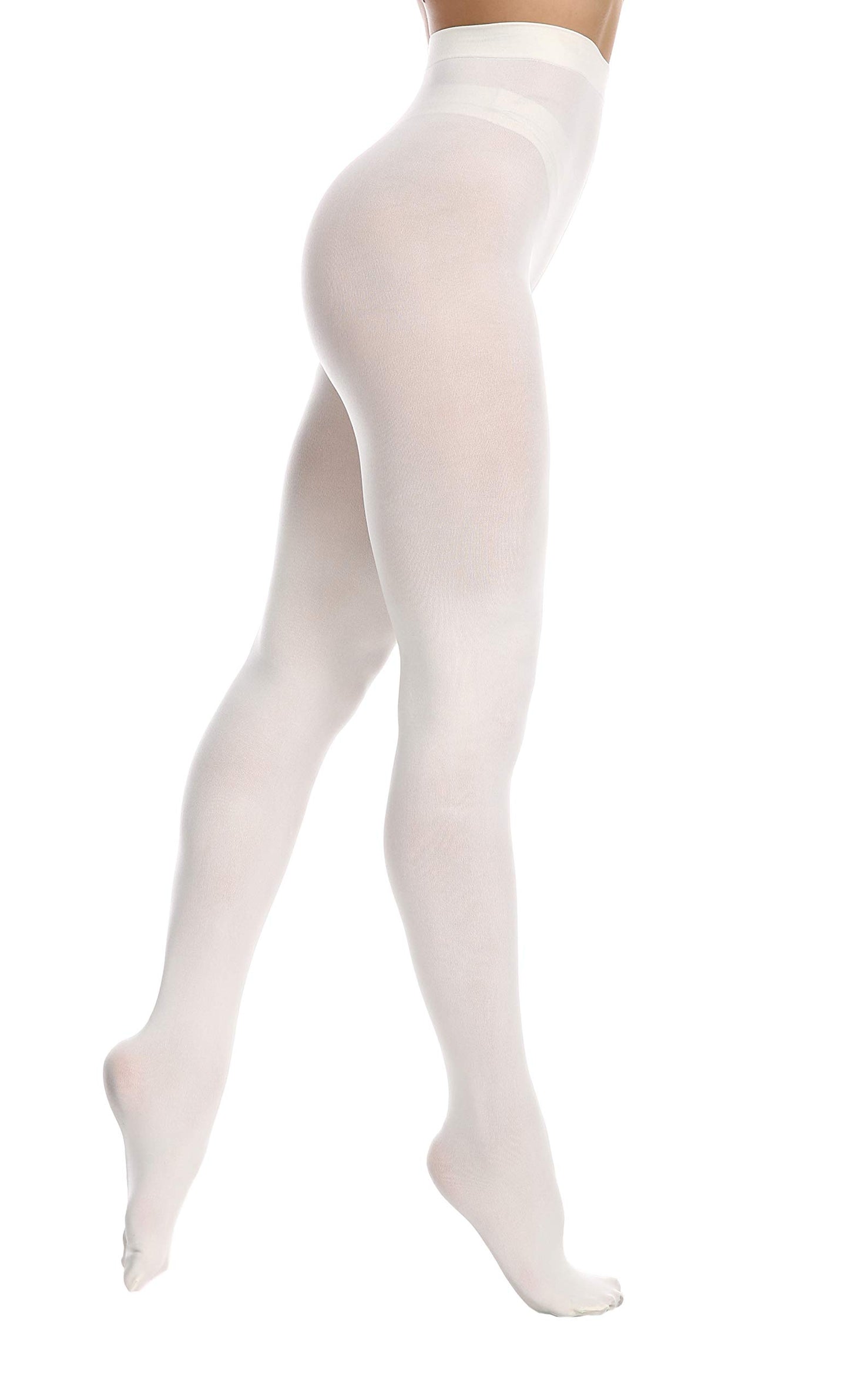 Women's 80 Den Opaque Tights - Soft Microfiber Pantyhose with 3D Stretch Technology Cream