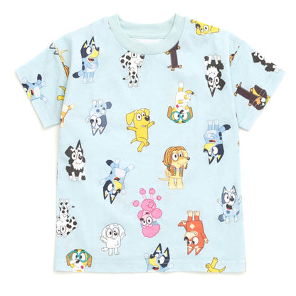 Bluey 3-Piece Kids Outfit Set - T-Shirt, Shorts & Baseball Cap for Toddlers to Big Kids