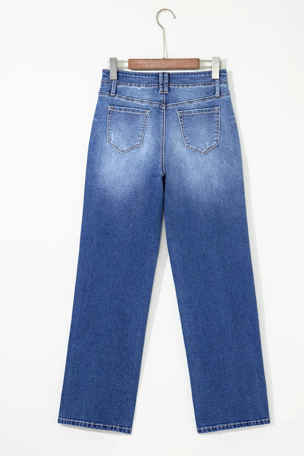 High-Waisted Wide-Leg Vintage Wash Jeans