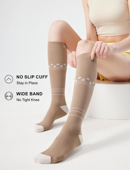 Compression Socks 20-30mmHg 3 Pairs Women Men Circulation Support