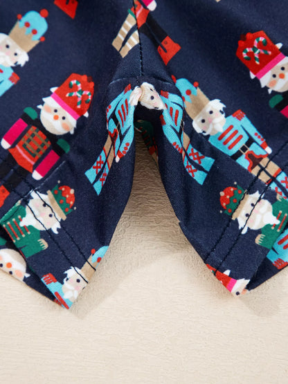 Mama Claus Plaid Letter Tee and Nutcracker Shorts 2pcs Lounge Set