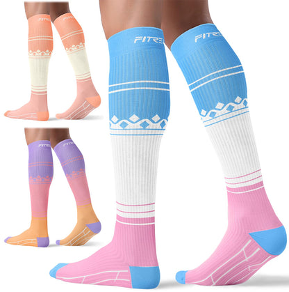Compression Socks 20-30mmHg 3 Pairs Women Men Circulation Support Bliss Cream