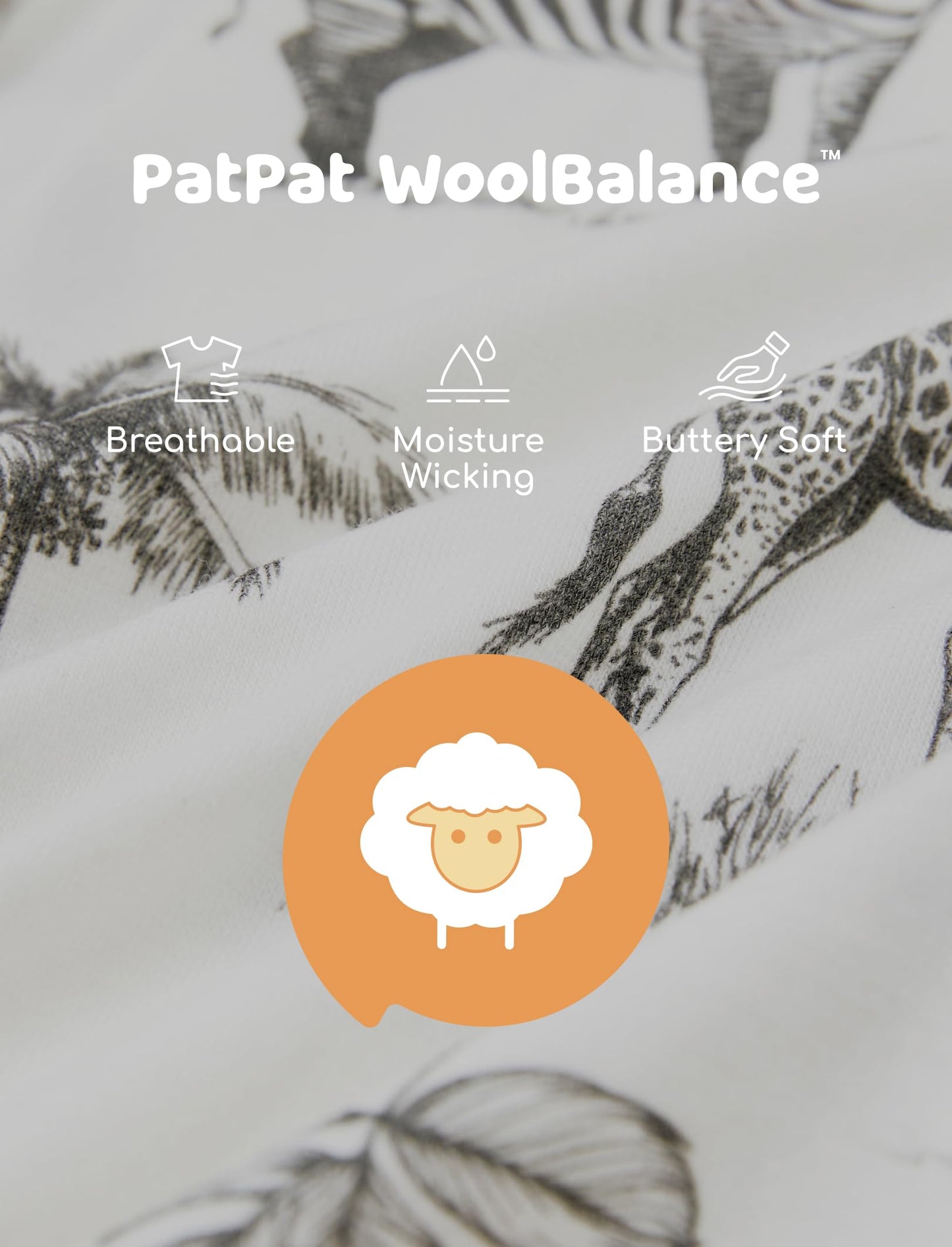 PATPAT Baby Footie Pajamas - Premium Tencel Lyocell & Wool Romper with 2-Way Zipper