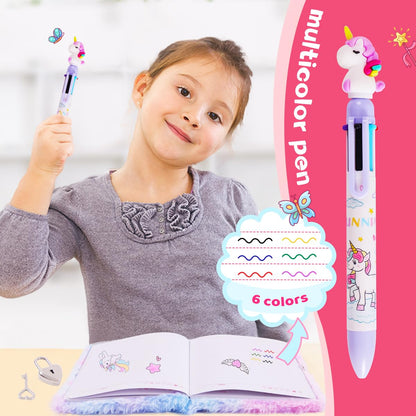 Girls Heart Diary with Lock and Keys - Cute Plush Secret Journal Notebook Gift Ages 6-8